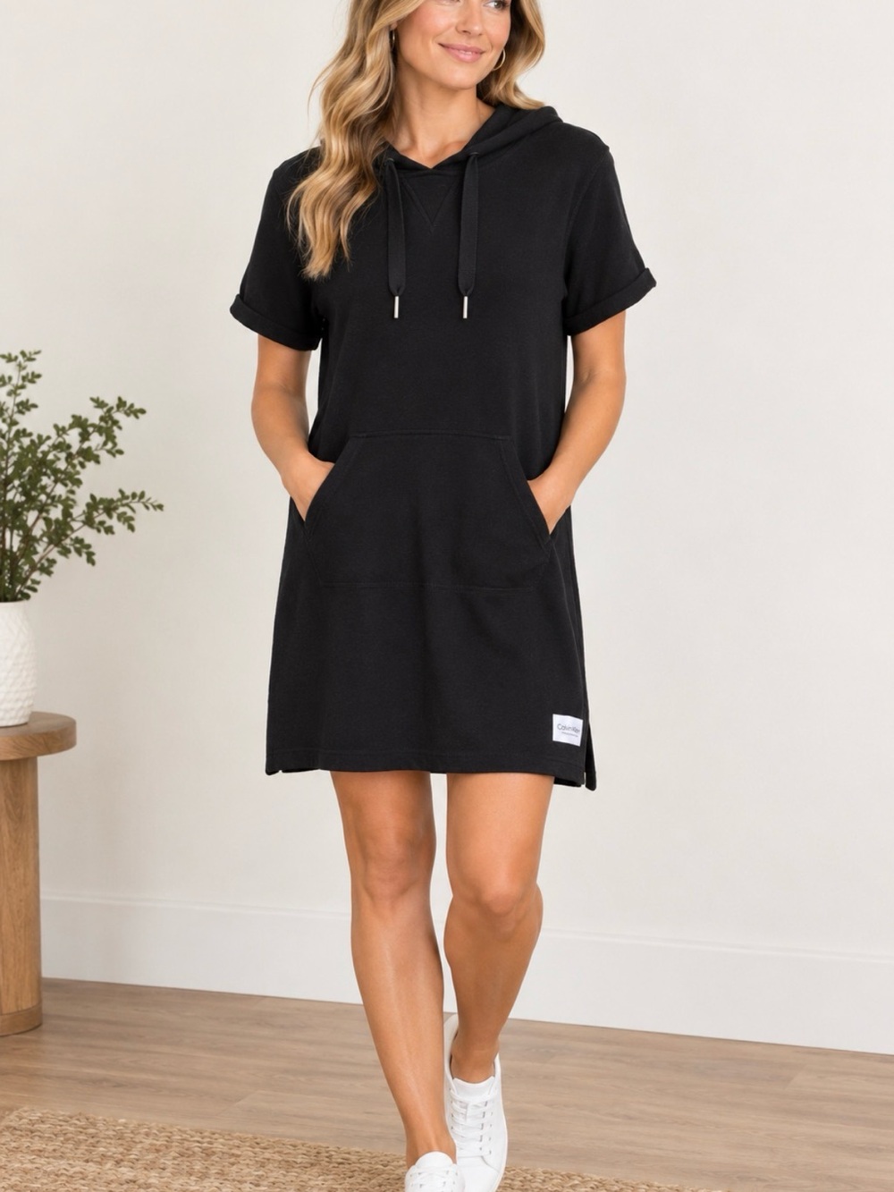 Calvin Klein Black Fleece Hoodie Dress